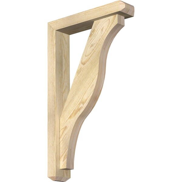 Ekena Millwork Funston Craftsman Rough Sawn Bracket w/ Offset Brace, Douglas Fir, 4"W x 18"D x 30"H BKT0402X18X30FST04RDF - main